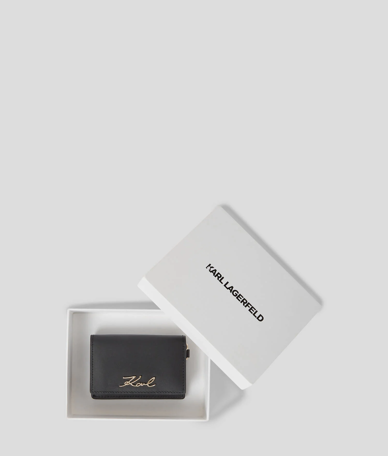 PORTE-CARTES À CHAÎNE K/SIGNATURE - Noir/Or