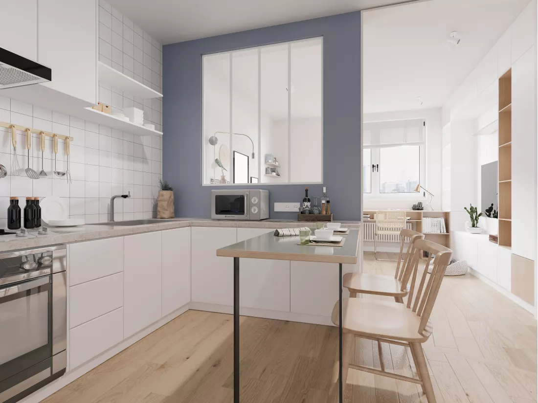 Verrière atelier en aluminium thermolaqué - 120x130 cm - Blanc - BAYVIEW