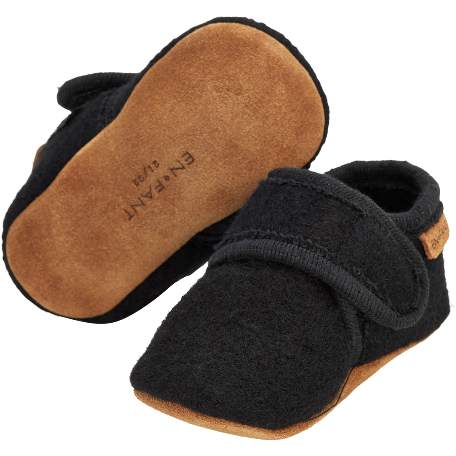 EN FANT Baby Wool Slippers Black
