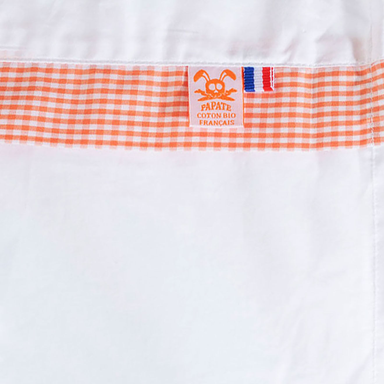 Papate Drap Plat en Coton Bio blanc - 80x110 cm