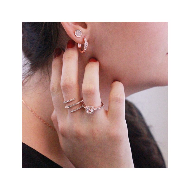 Bague Cushy - Or Rosé et Cristal