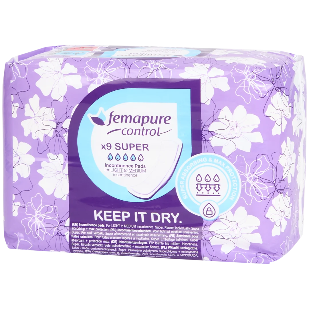Femapure incontinentie pads Super 9 stuks