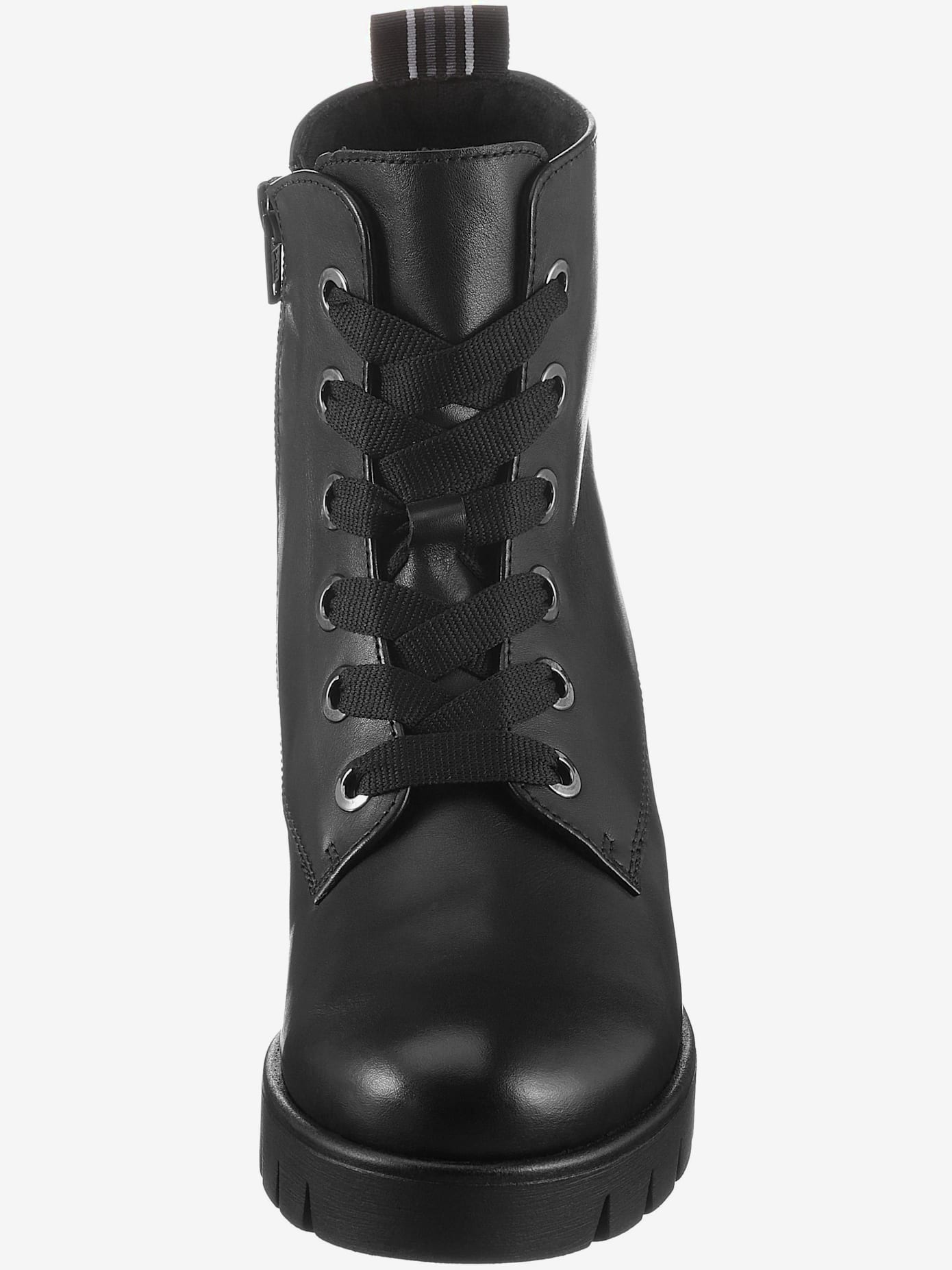 Bottines à lacets couture latérale contrastée