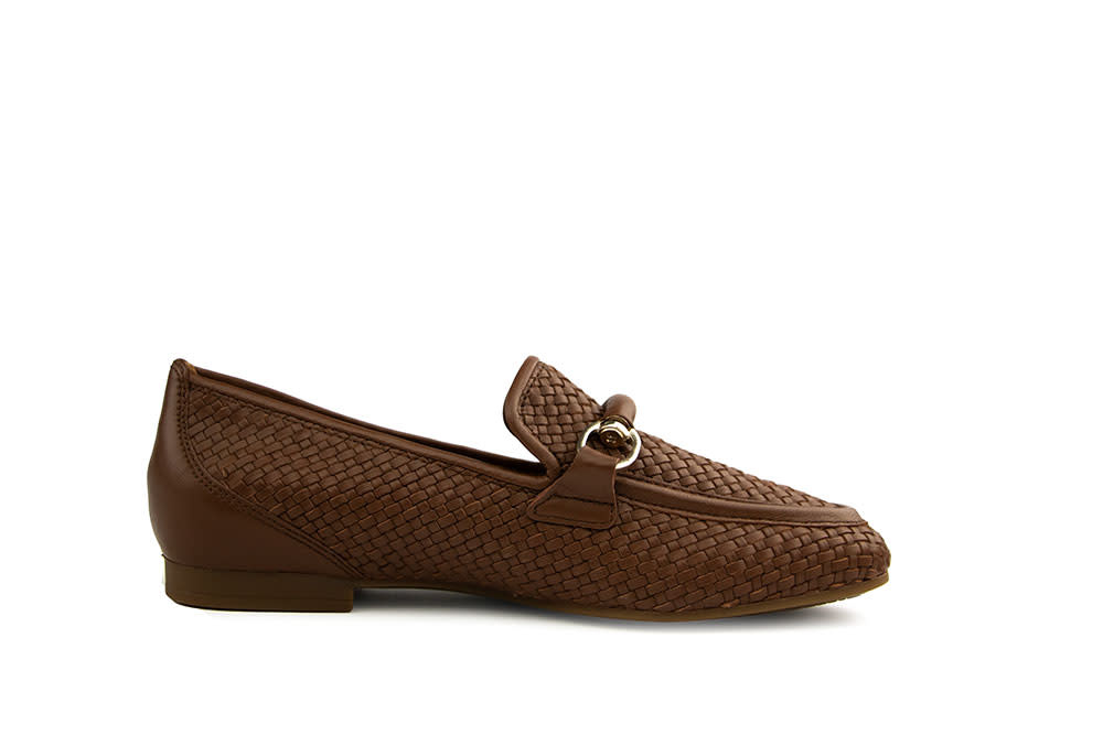 Gabor Loafer Bit Cognac Vlecht Nappa