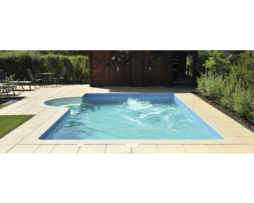 Zwembadrand, Bergerac Element met binnenbocht voor straal 175 cm, Champagne, 50 x 31 x 3,2 cm