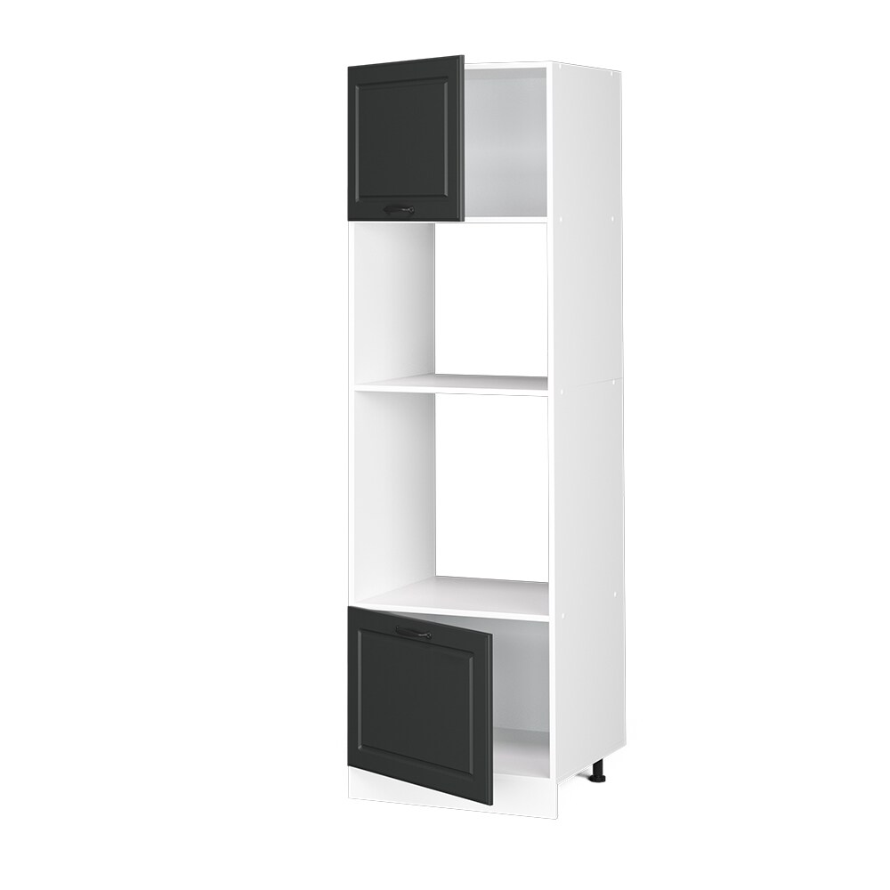 Vicco Mikrowellenumbauschrank Küchenschrank Küchenzeile Landhaus R-Line 60 cm Weiß-Anthrazit