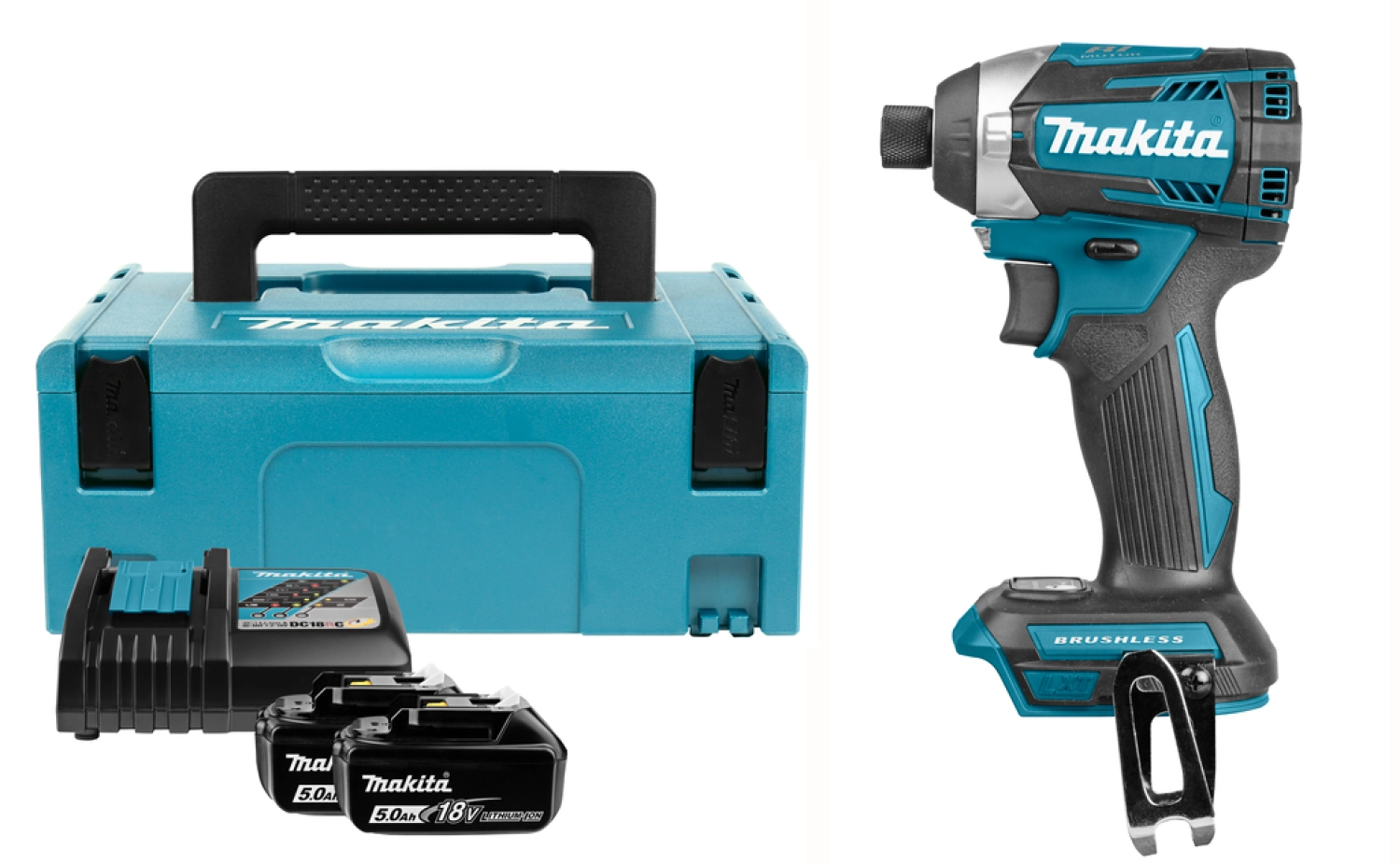 Makita DTD154RTJ 18V Li-Ion accu slagschroevendraaier set (2x 5.0Ah accu) in Mbox - koolborstelloos