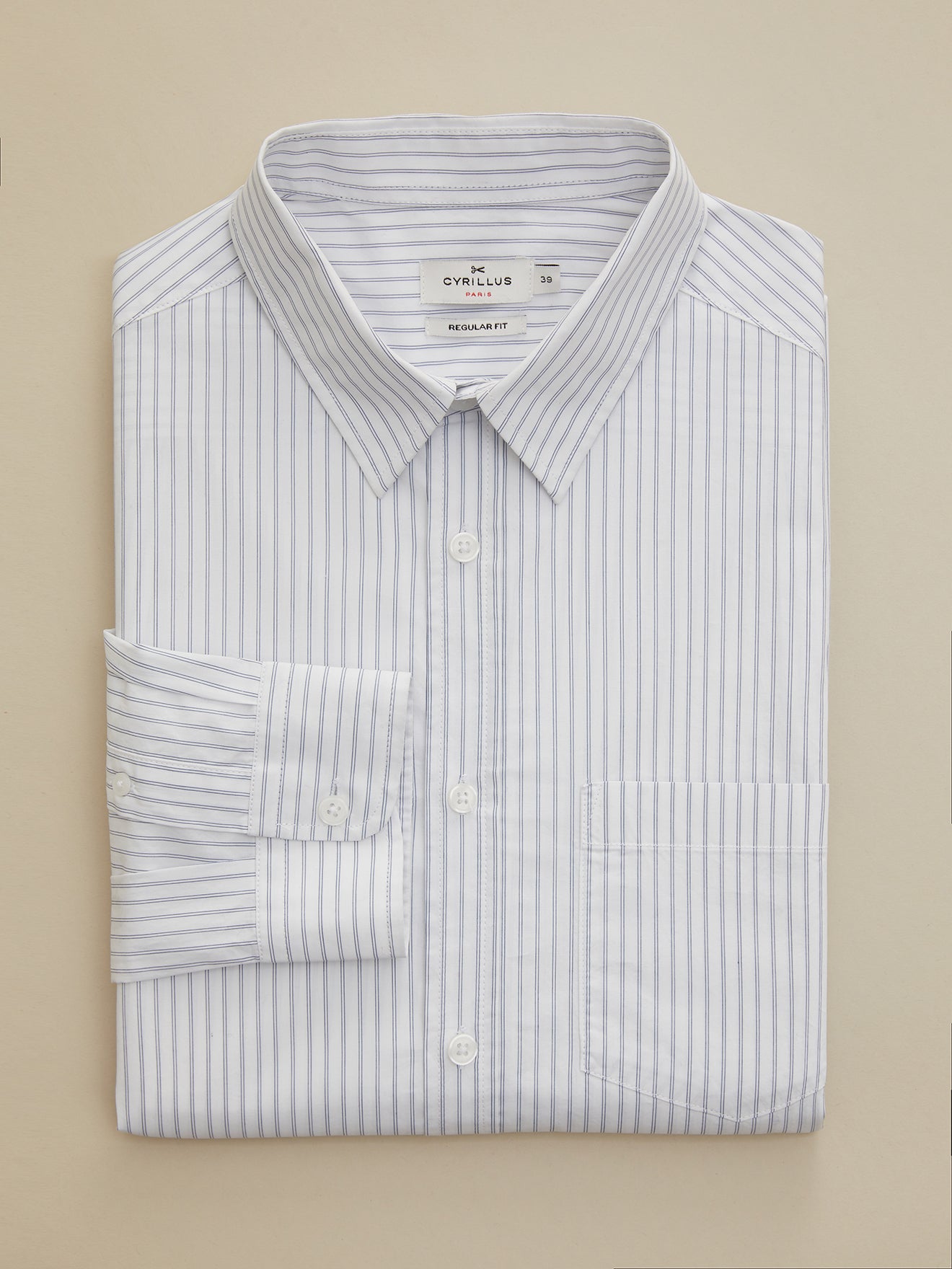 Chemise fines rayures regular fit homme