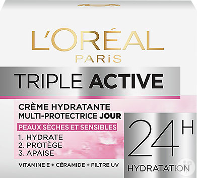L'Oréal Paris Triple Active Crème De Jour Hydratante Multi-Protectrice Pot 50ml