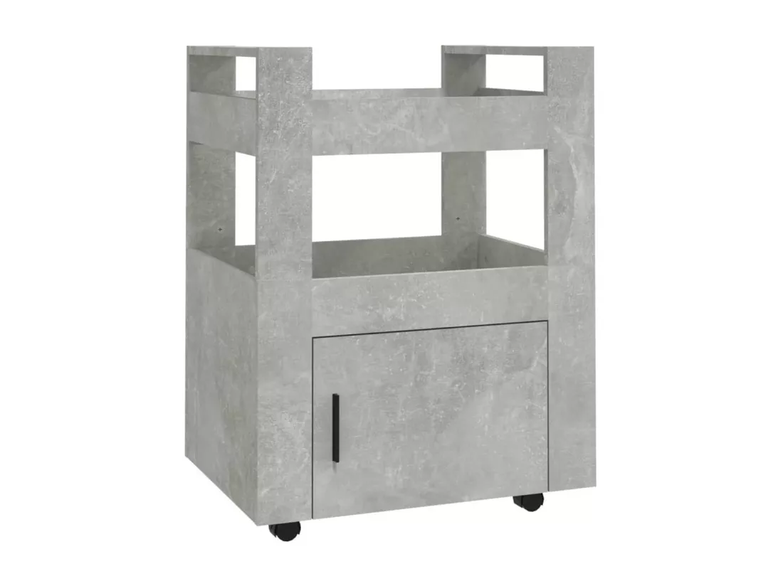 Chariot de cuisine Gris béton 60x45x80 cm Bois d'ingénierie