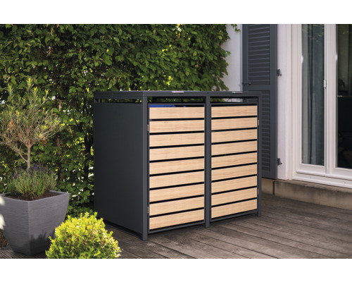 WESTMANN bakkenopbergbox inclusief gasveren en dekseldempers, 132 x 80 x 116 cm, antraciet