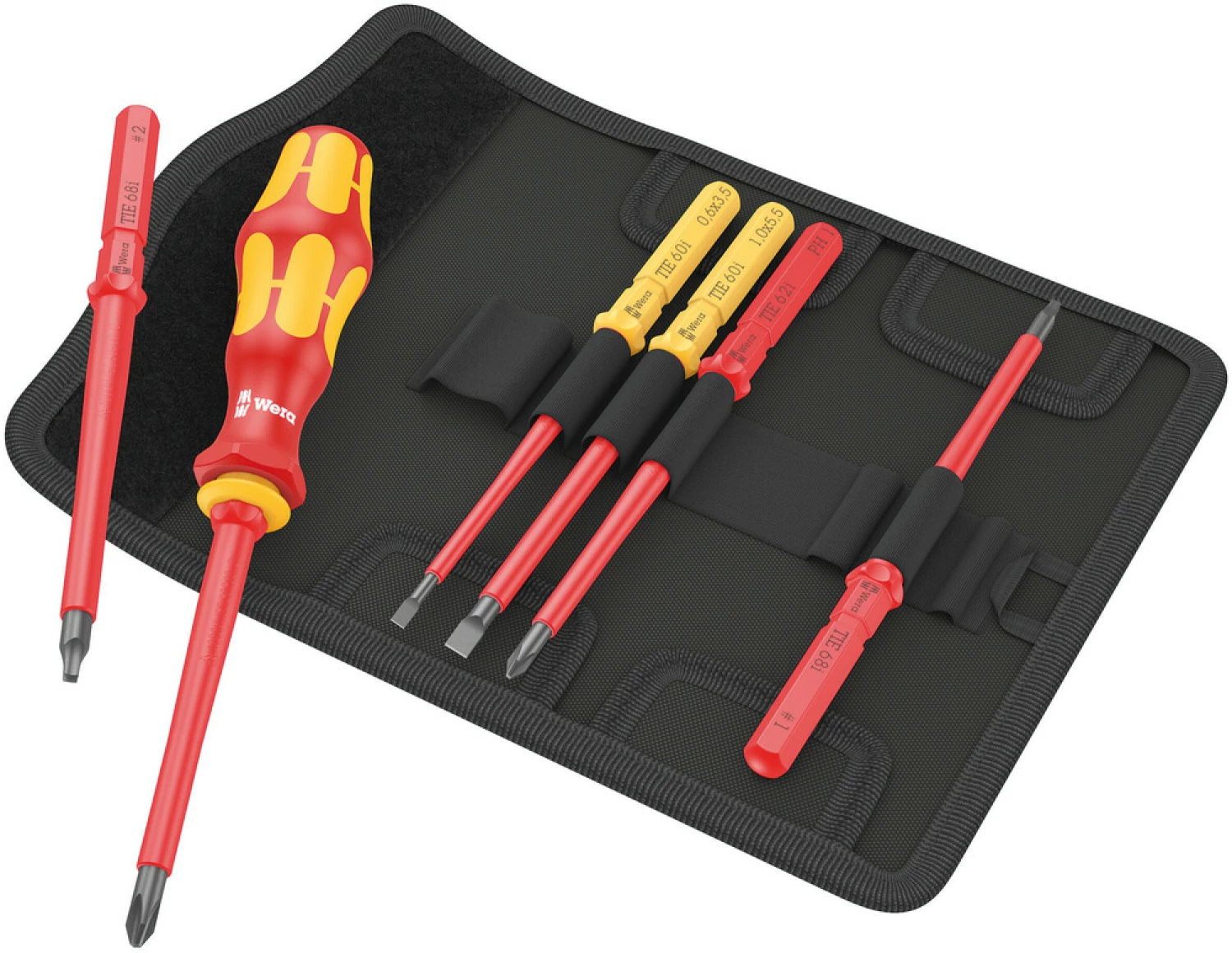 Wera 05006604001 6-delig Kraftform Kompakt VDE 7 Imperial 1 Tool Finder Wisselklingenset in etui