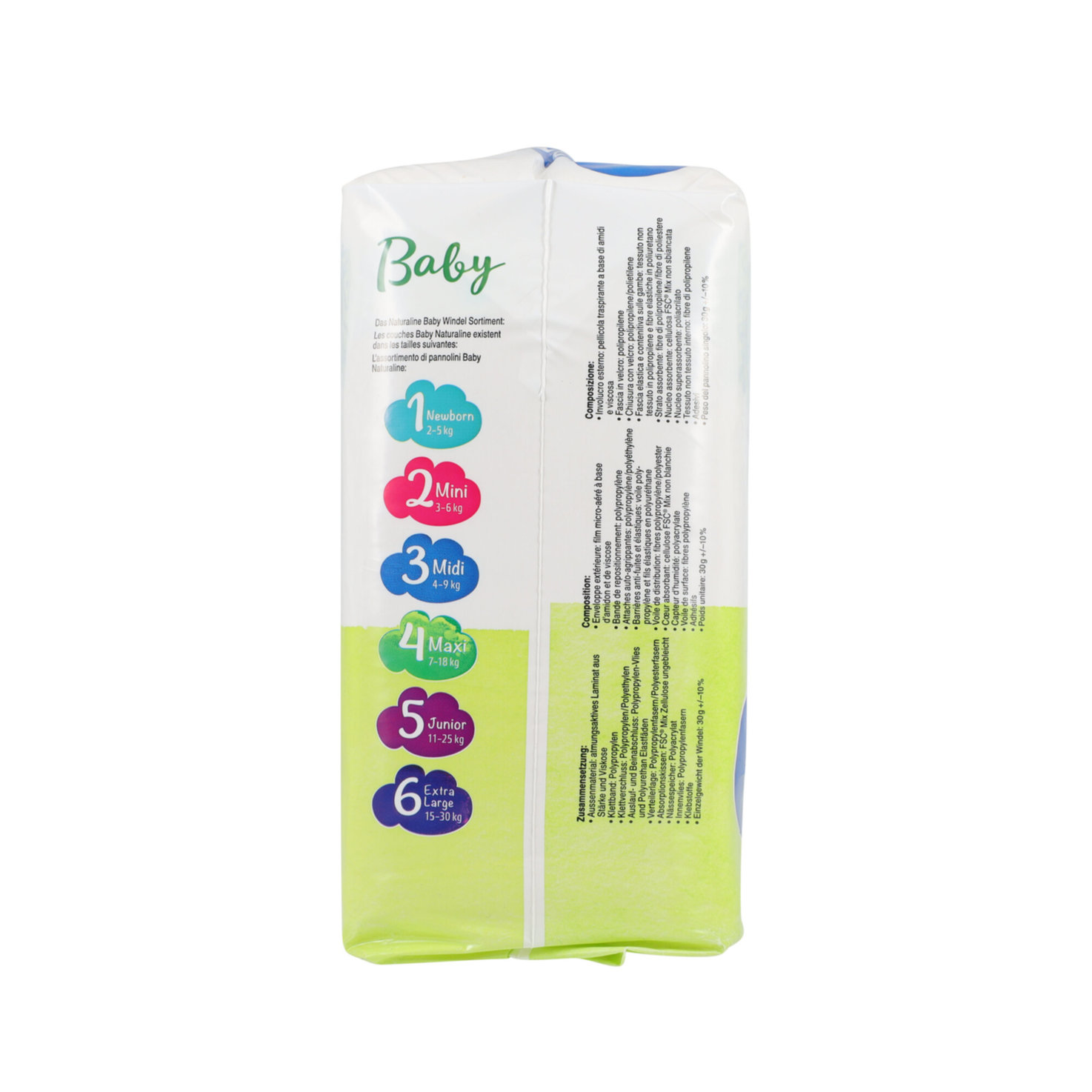 Naturaline Baby Grösse 3 Midi, 4-9kg, 44 Stück
