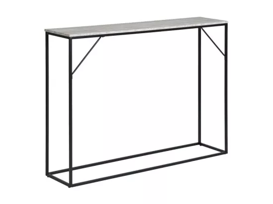Vita - Console effet travertin et métal - Beige