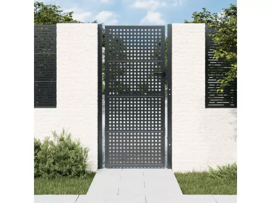 Portail de jardin anthracite 105x225 cm acier