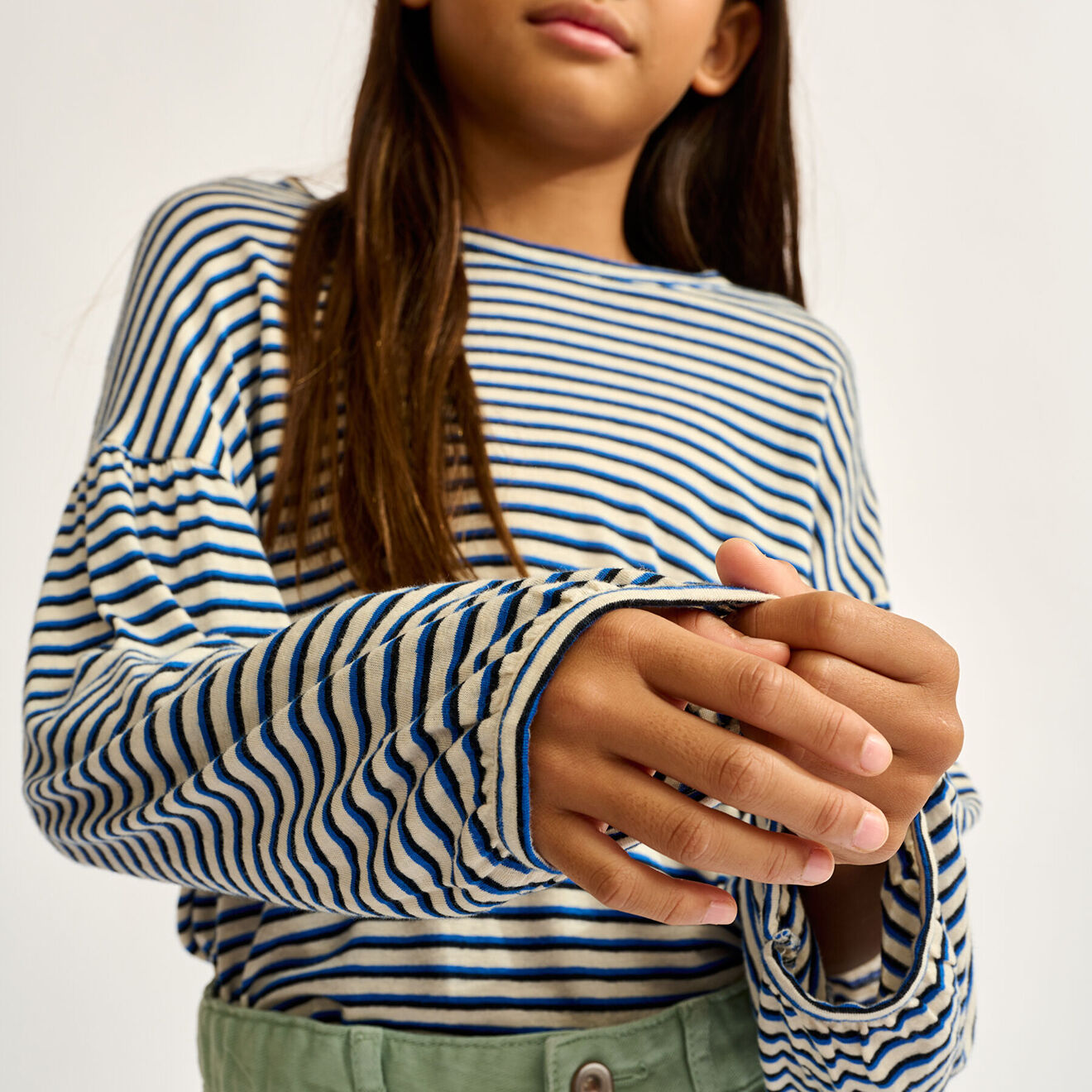Bellerose T-Shirt en Lin mélangé Volly rayé bleu/blanc