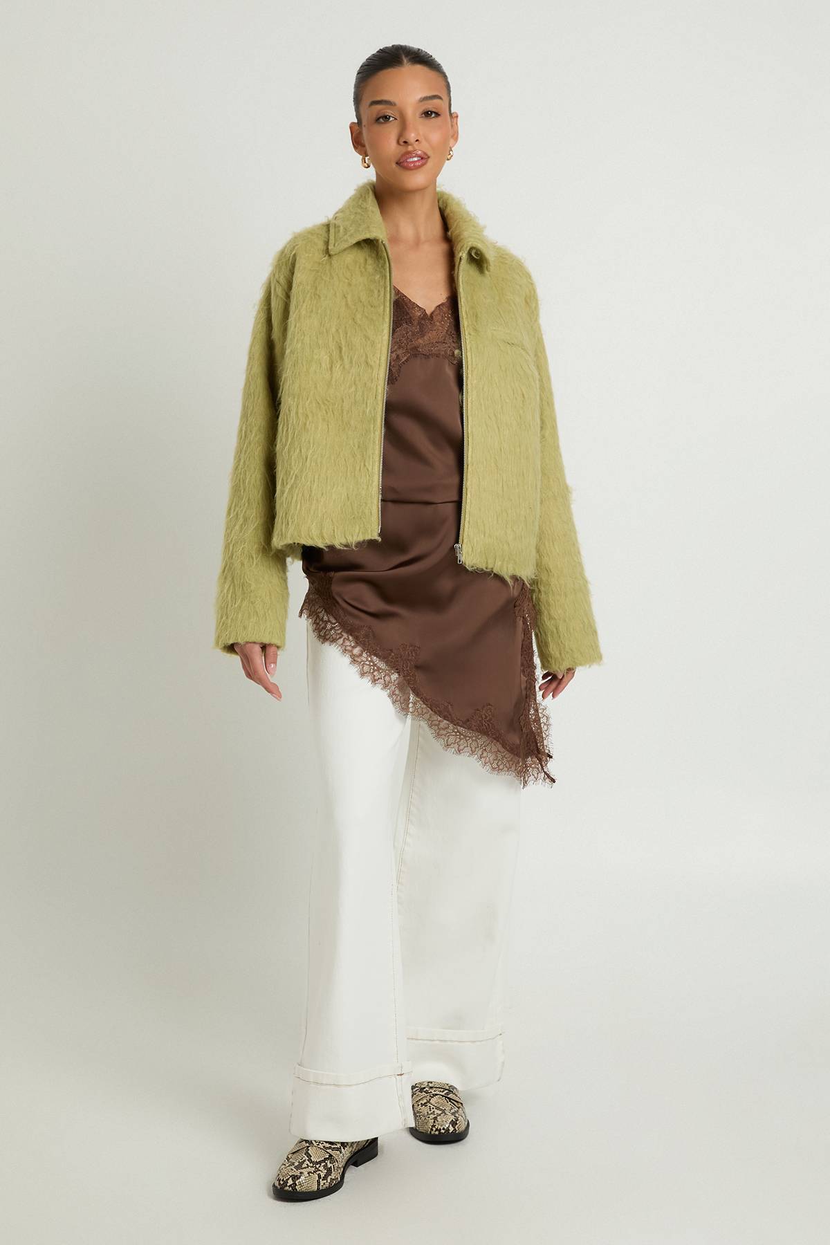 boohoo Veste Zippée Aspect Laine