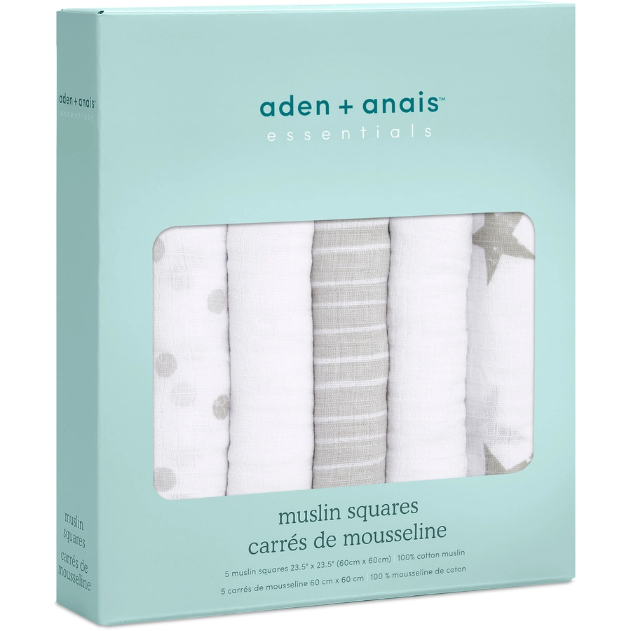 aden® Spucktücher dusty grau 5er Pack