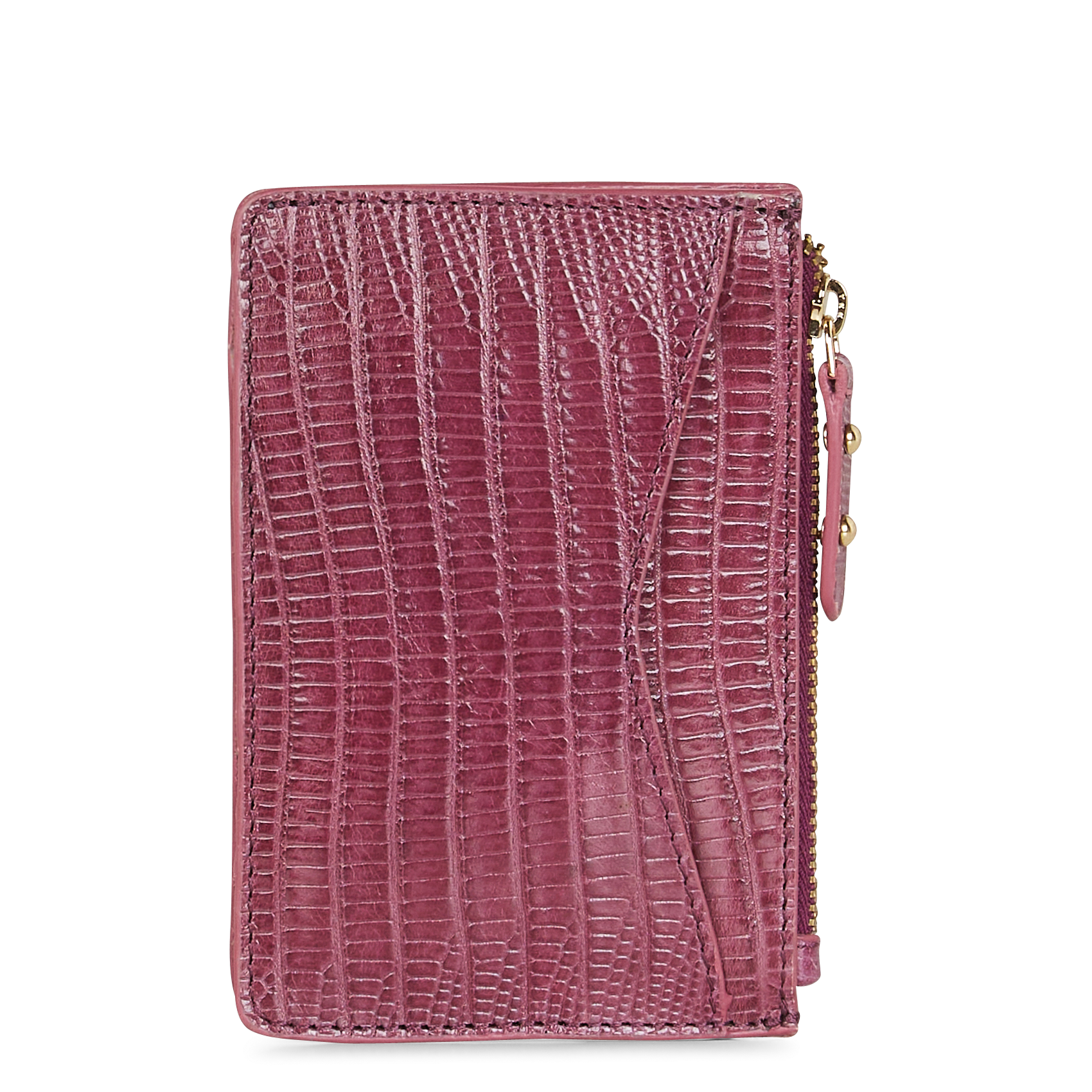 ELMO - Porte-cartes en cuir embossé python | Violet