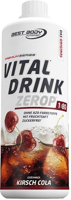 Best Body Nutrition - Vital Drink Zerop - Kers-Cola - 1000 ml - Suiker- en Aspartaamvrij