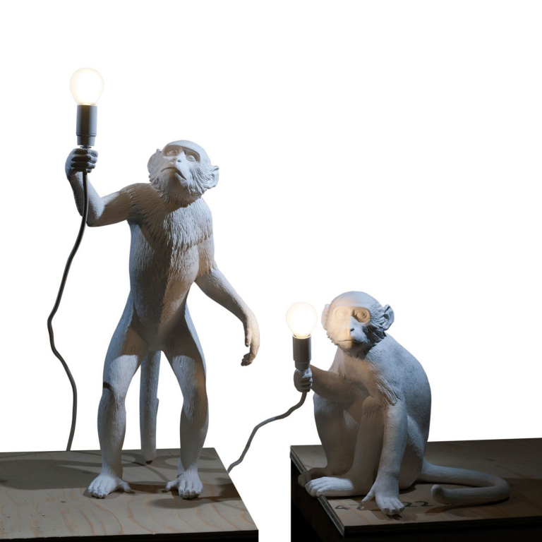 Seletti Monkey Standing vloerlamp wit