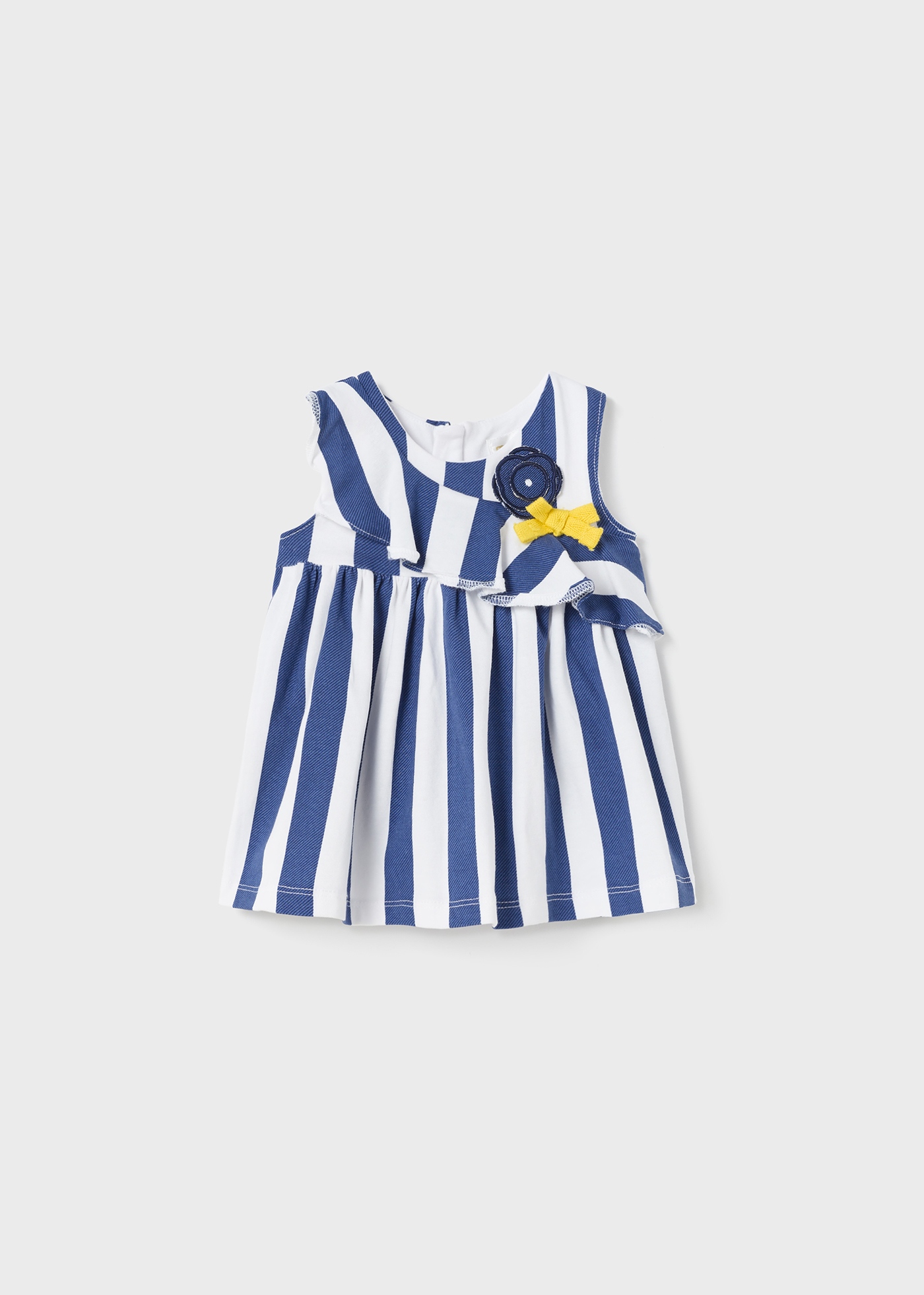 Vestido estampado em algodão sustentável para recém-nascido