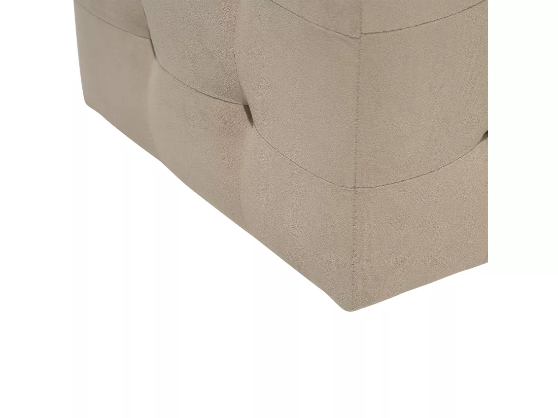 Pouf de rangement MICHIGAN Velours 72 cm 42 cm Marron clair