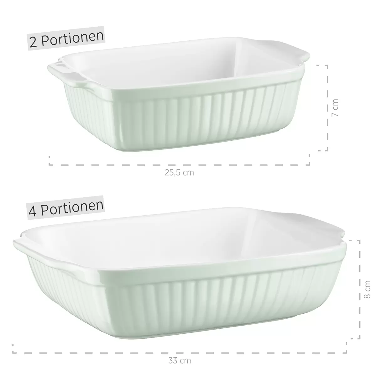 Auflaufform 2er Set KITCHEN TIME grün