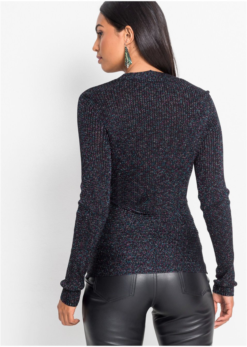 Pull côtelé avec lurex