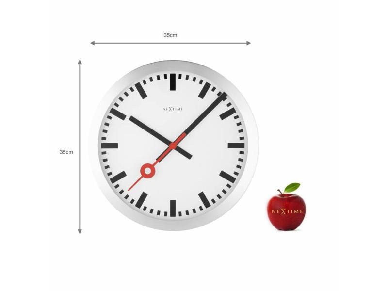 NeXtime Wanduhr Station Ø 35 cm Weiss Analoge Wanduhr