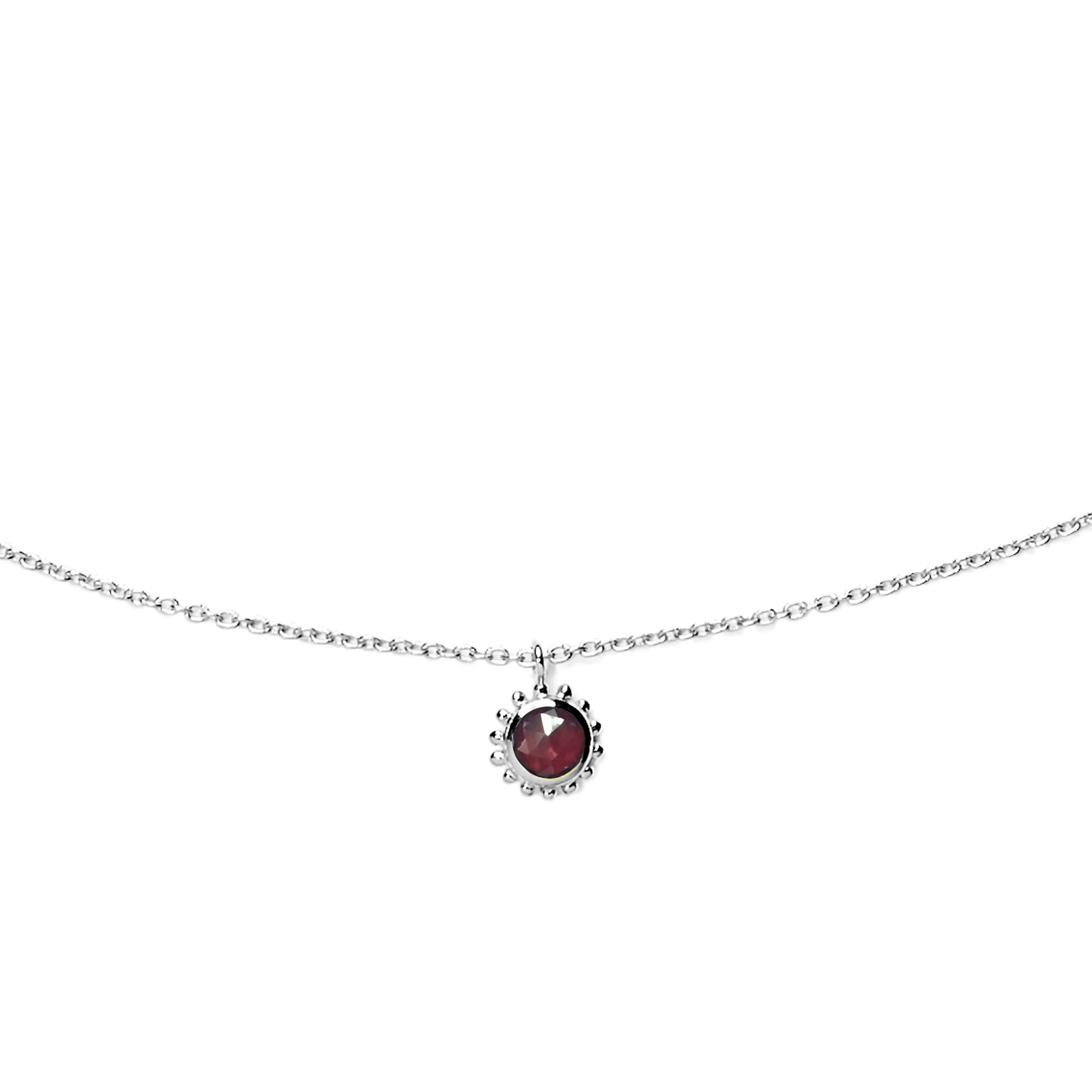 Collier mini surya soleil et grenat | Doré