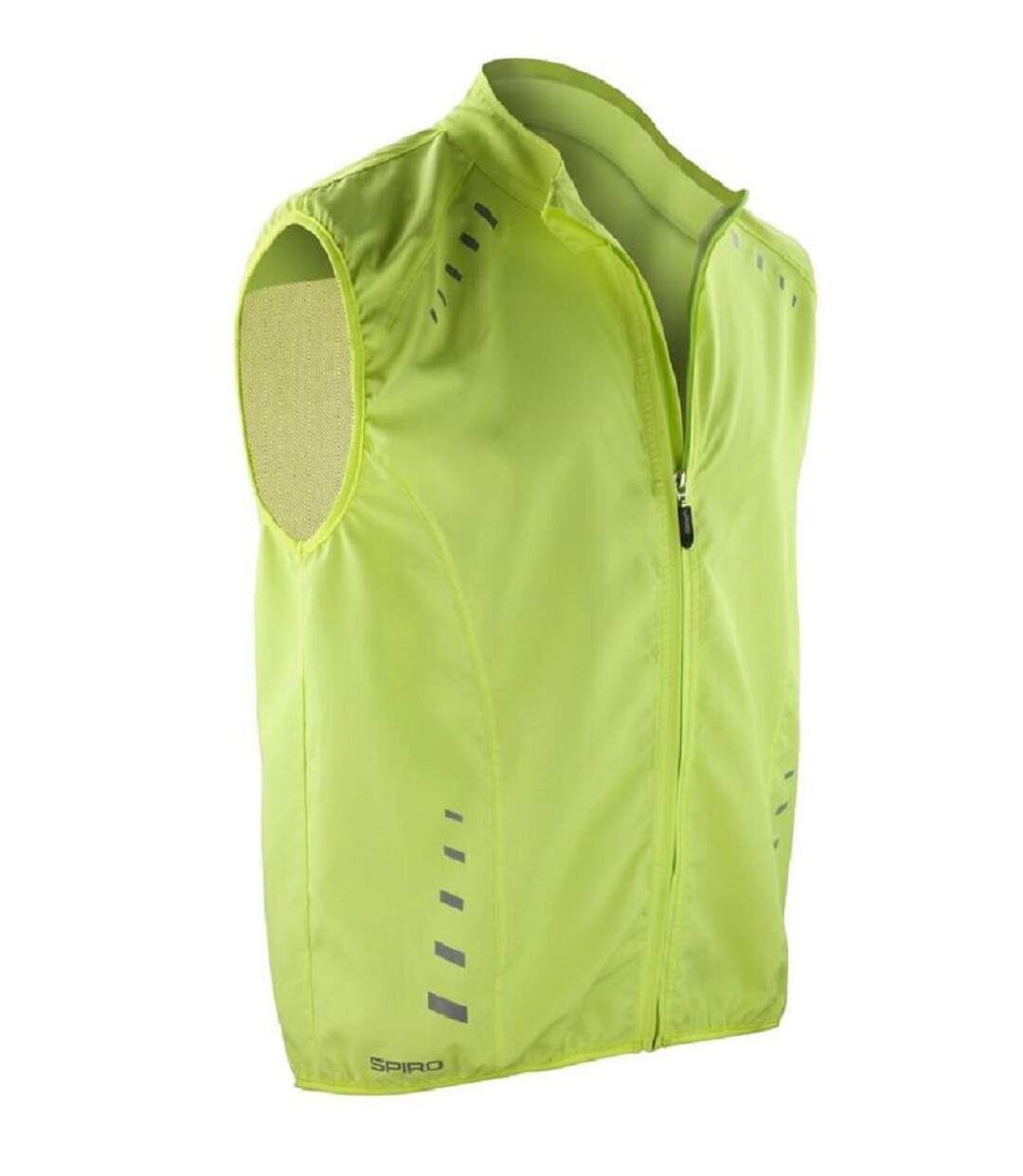 Gilet veste sans manches coupe-vent cycliste S259X - jaune citron