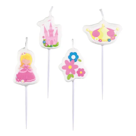 amscan Mini-Figurenkerzen My Princess 4 Stück