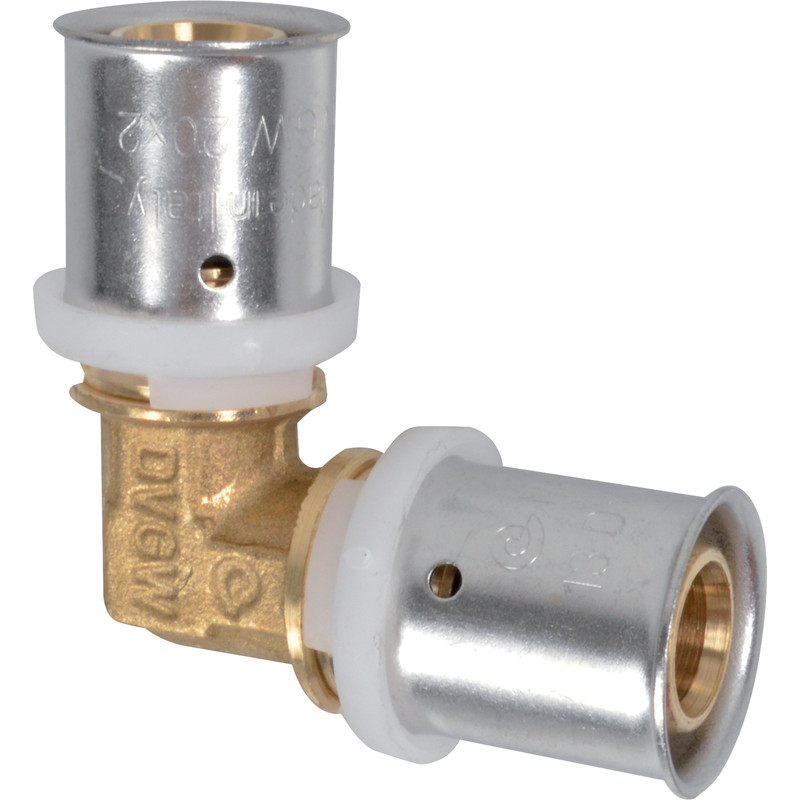 Pers kniekoppeling 90° 20mm