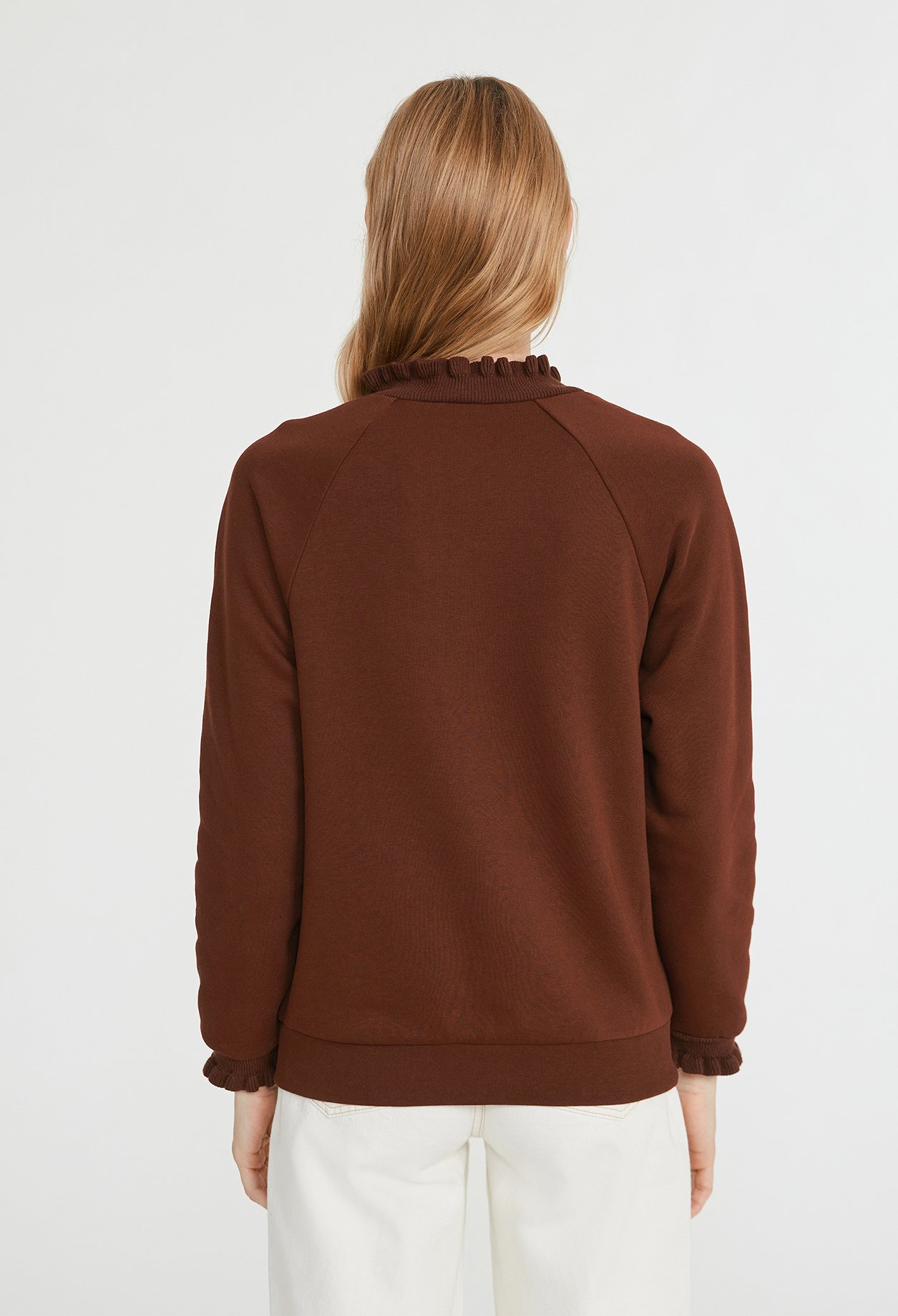 Sweatshirt &agrave; col volante