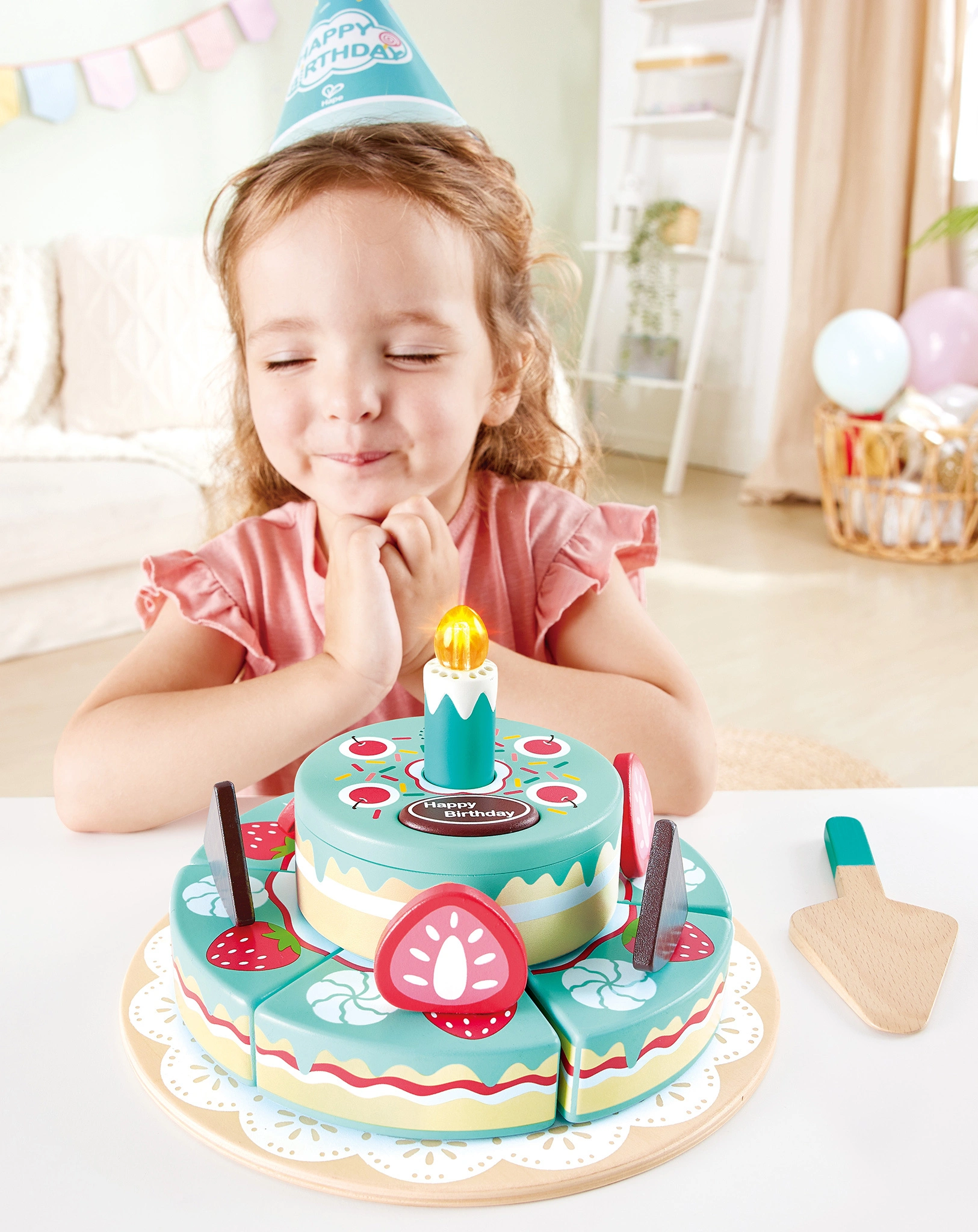 Holztorte HAPPY BIRTHDAY in bunt