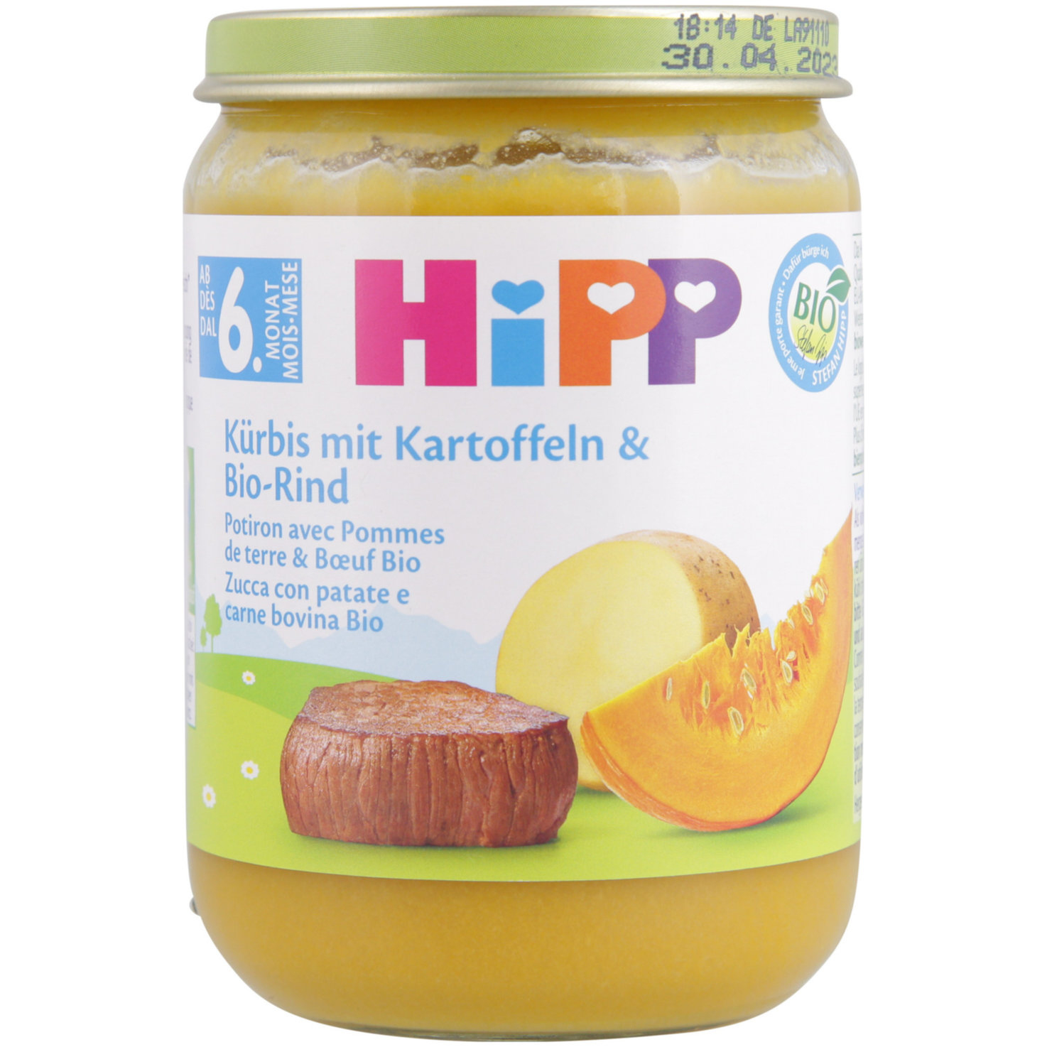 Hipp Kürbis Kartoffel & Bio-Rind 6+ Monate