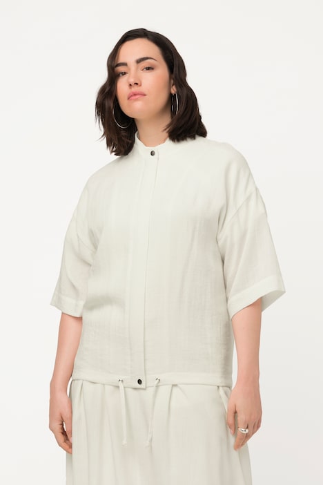 Jacke, Stehkragen, Saumband, 3/4-Arm