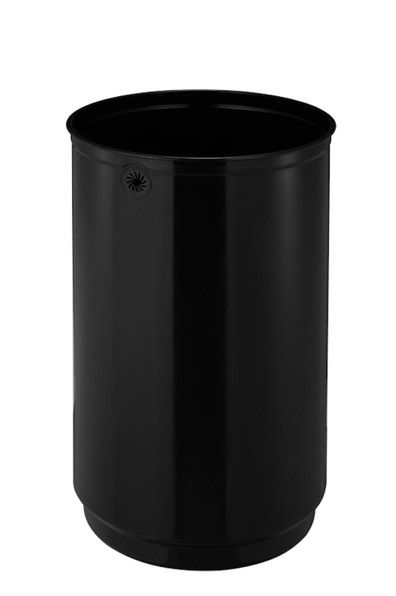PROREGAL Stijlvolle open afvalbak van geborsteld roestvrij staal 60 liter HxØ 68,5 x 40,5 cm Zilver