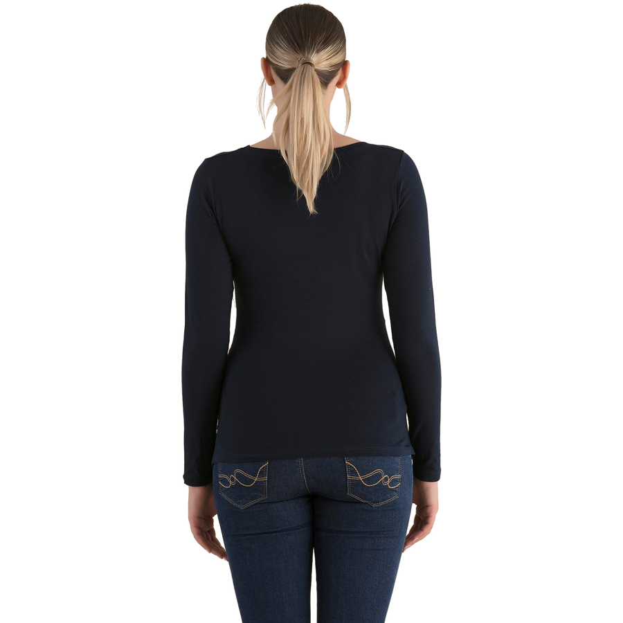 M.M.C. Umstandslangarmshirt Baby Flucht mit Motiv Schwarz