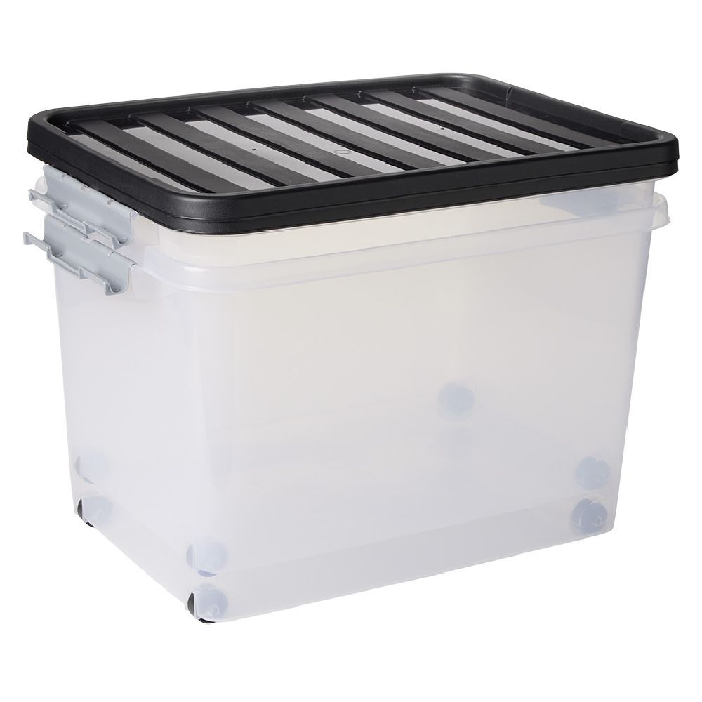 Box de rangement avec fermeture clips 45L x2 - 52x36,5xH34cm