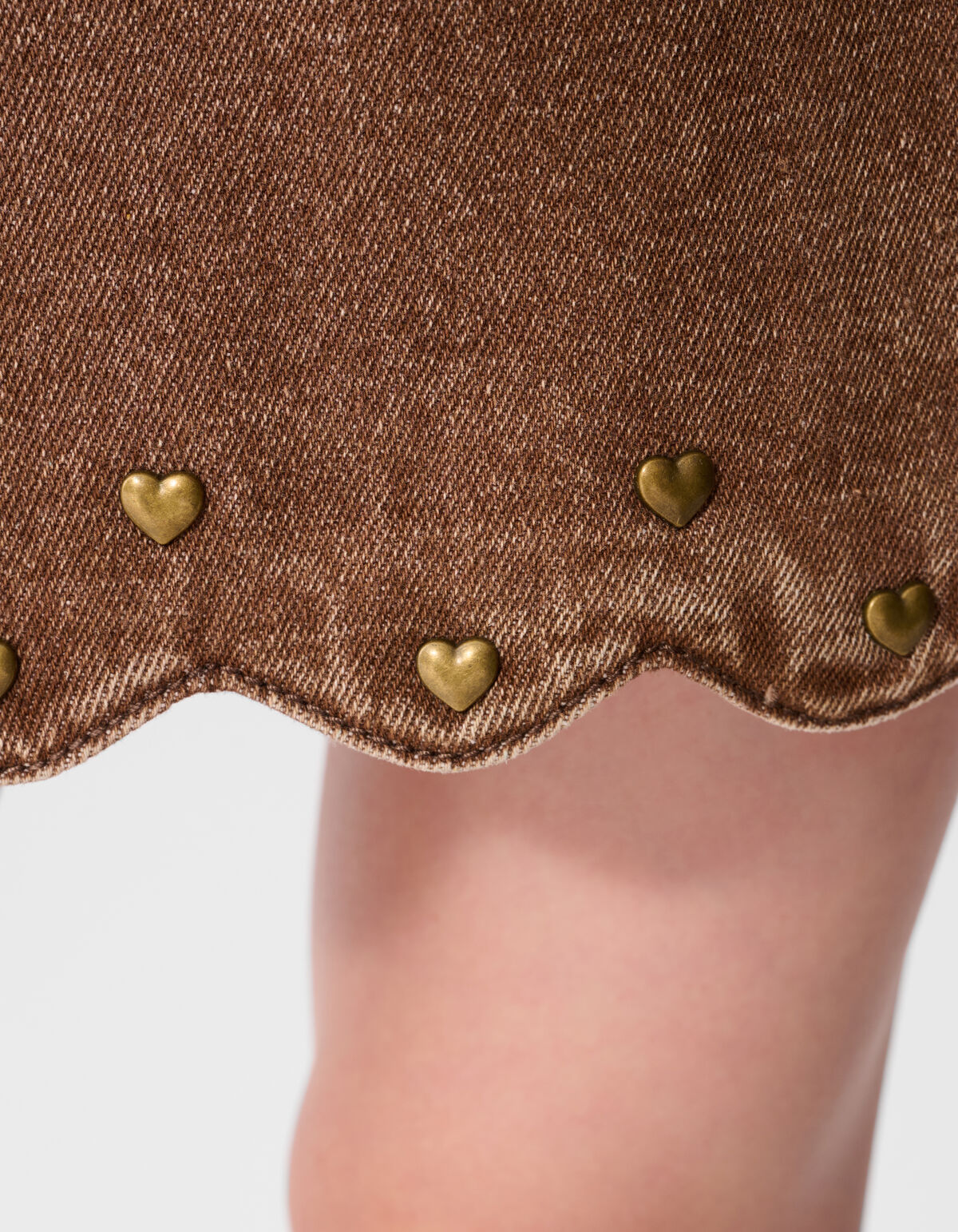 Heart Denim Skort Bruin