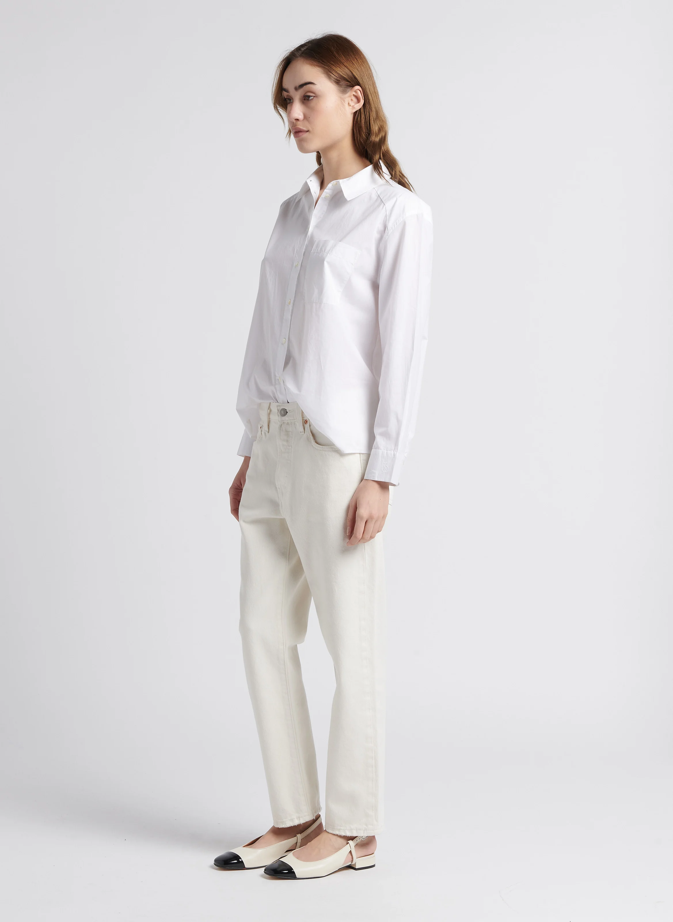 DEBORAH - Chemise col classique en coton | Blanc