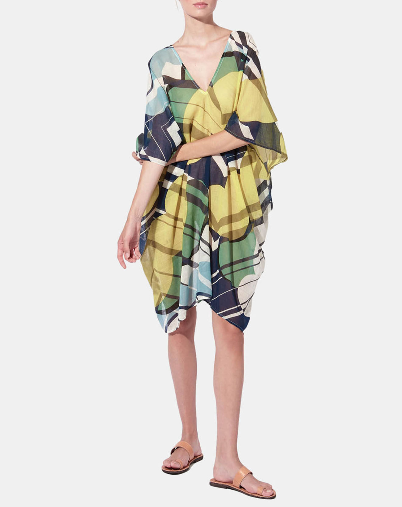 Mapoesie Robe 100% coton bio Elia Printemps jaune/bleu