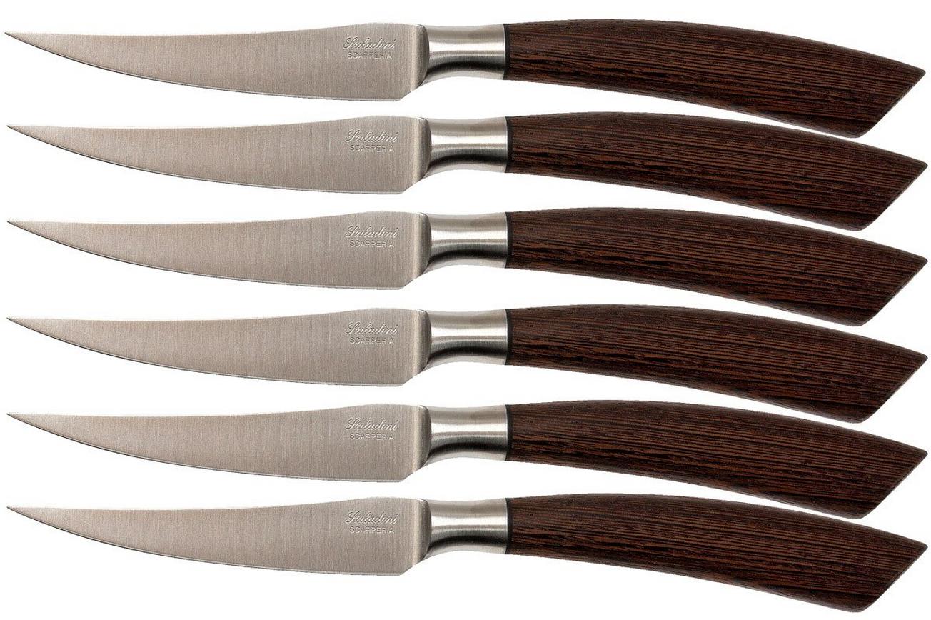 Saladini 6-delige steakmessenset 23 cm, wengé