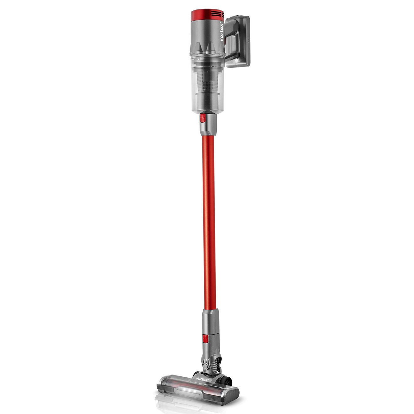 Vortex Aspirateur balai 2 en 1 sans fil gris/rouge - 23.5x23x119.5 cm