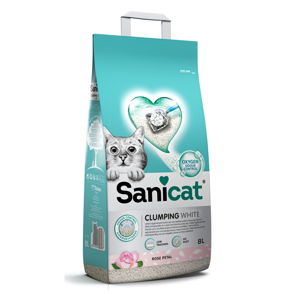 Sanicat Clumping White Rose Petal8 liter