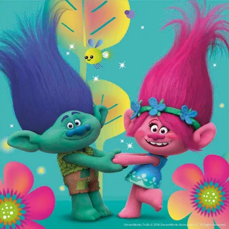 Ravensburger Puzzle Trolls Poppys bunte Welt, 3x49 Teile