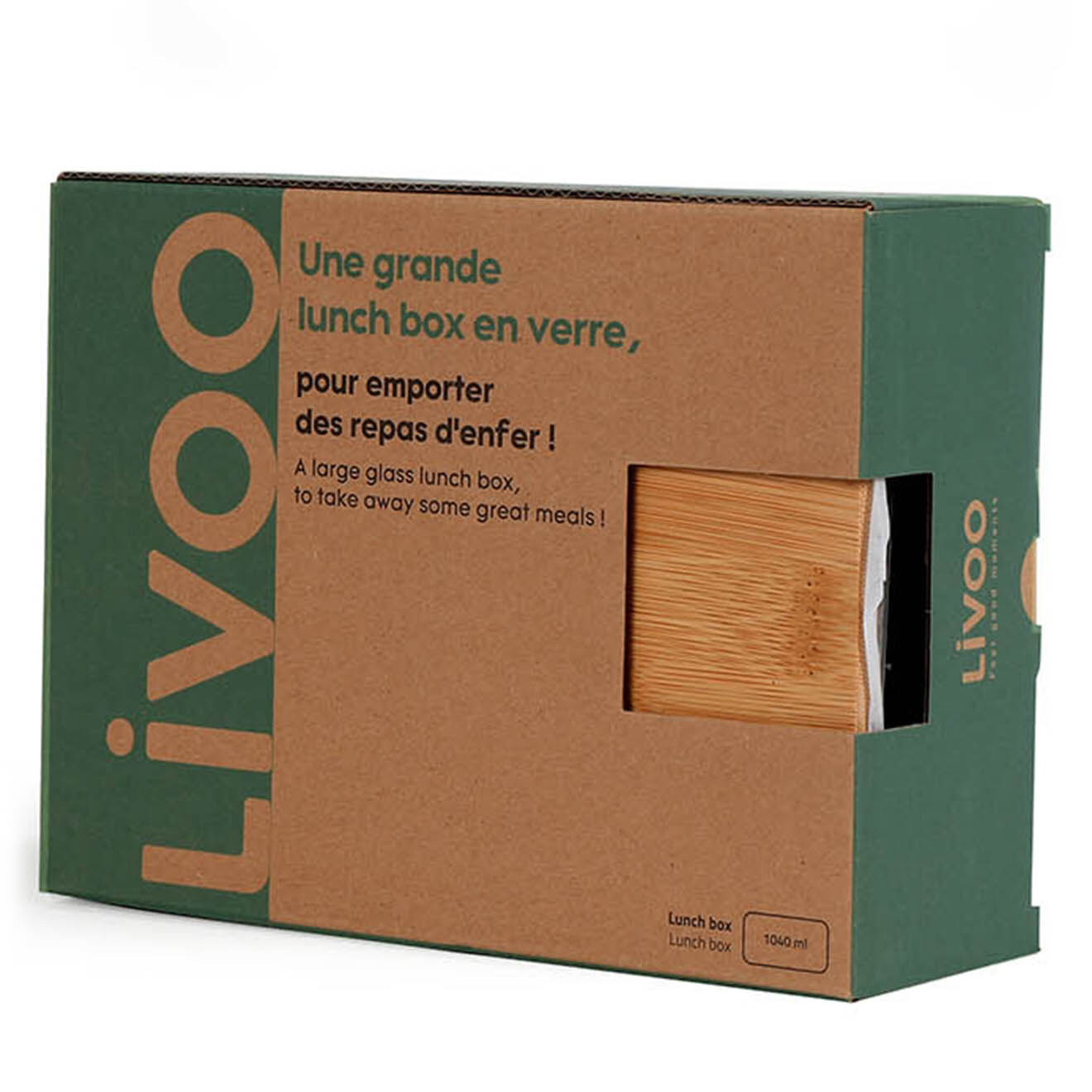 Livoo Lunch box 1040 ml bois - 20.7x15.4 cm