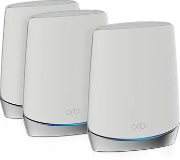 NETGEAR Orbi RBK753 - - Wi-Fi-system - (router, 2 extendere) - op til 5651 sq.ft - mesh - 1GbE - Wi-Fi 6 - Tri-Band